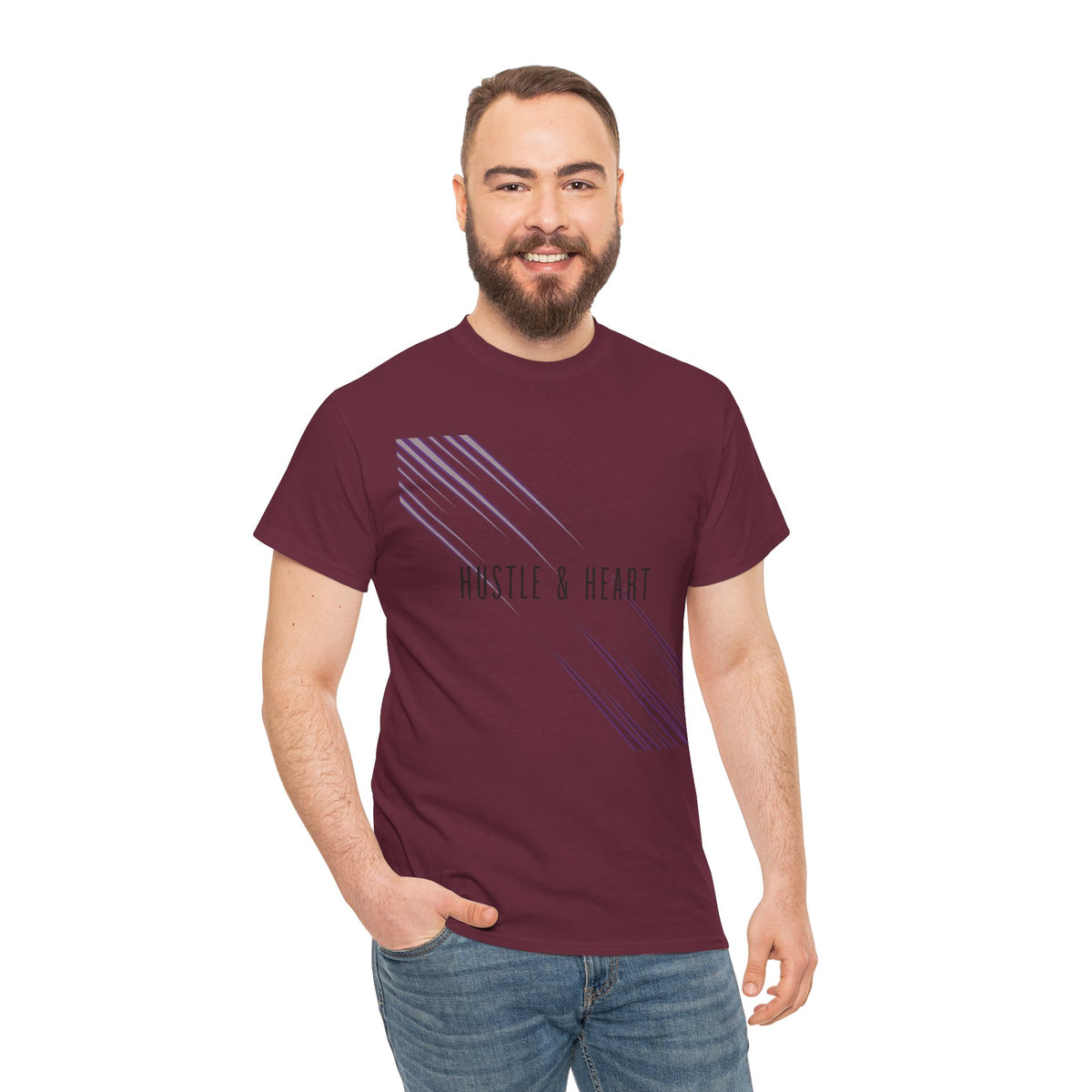 Hustle & Heart Tee — Minimal Motivational Graphic Tee
