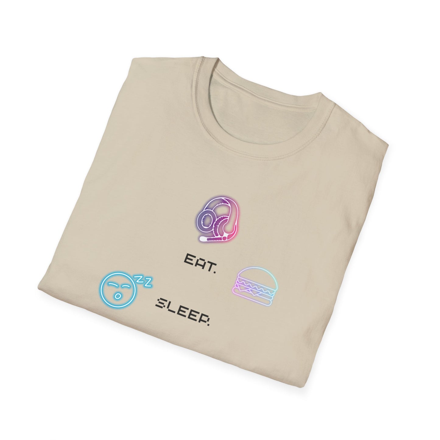 Gamer Routine T‑Shirt — "Eat Sleep Game Repeat" Pastel Retro Tee