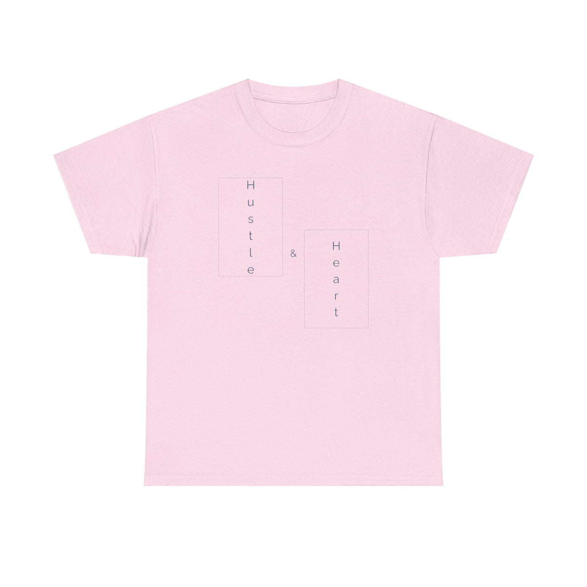 Minimalist "Hustle & Heart" T-Shirt — Vertical Text Graphic Tee