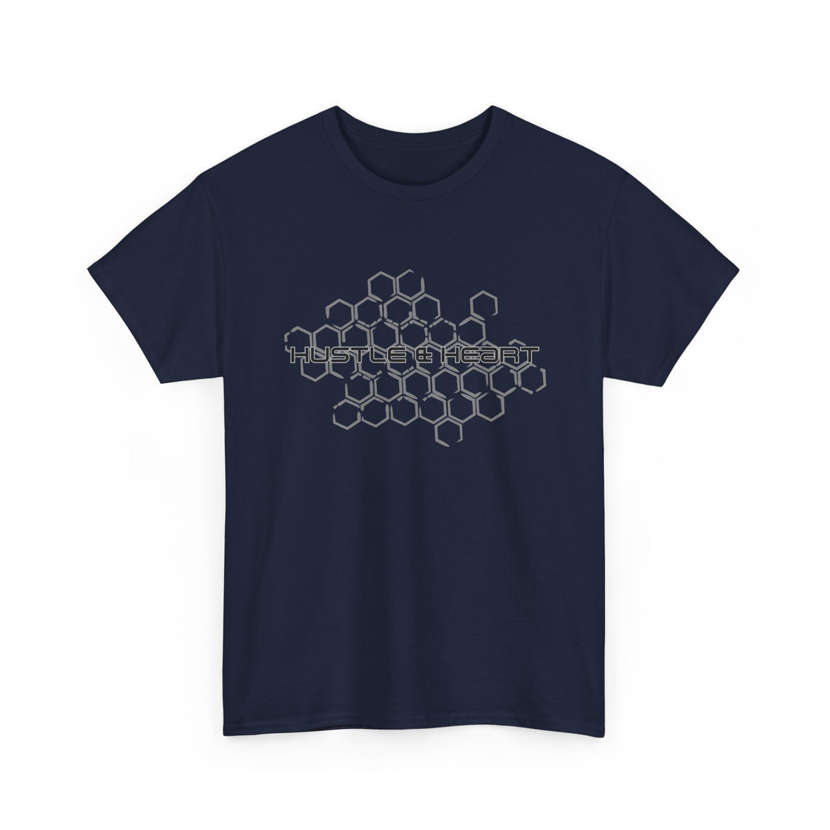 Hustle & Heart T-Shirt — Honeycomb Graphic Motivational Tee