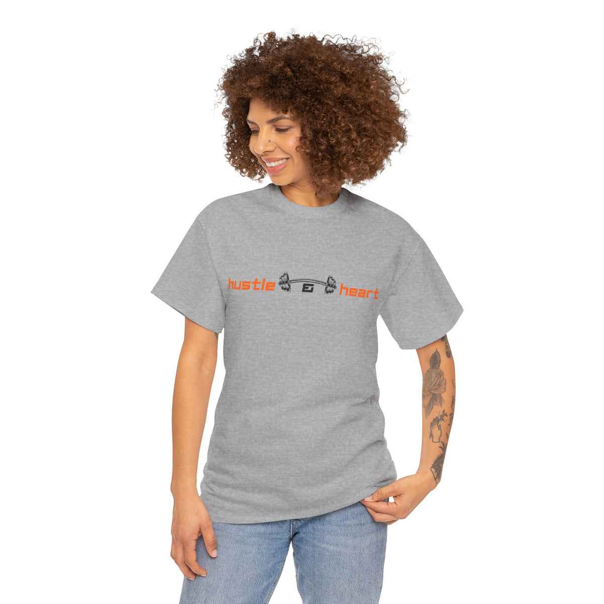 Hustle Heart Graphic Tee — Minimal Motivational T-Shirt