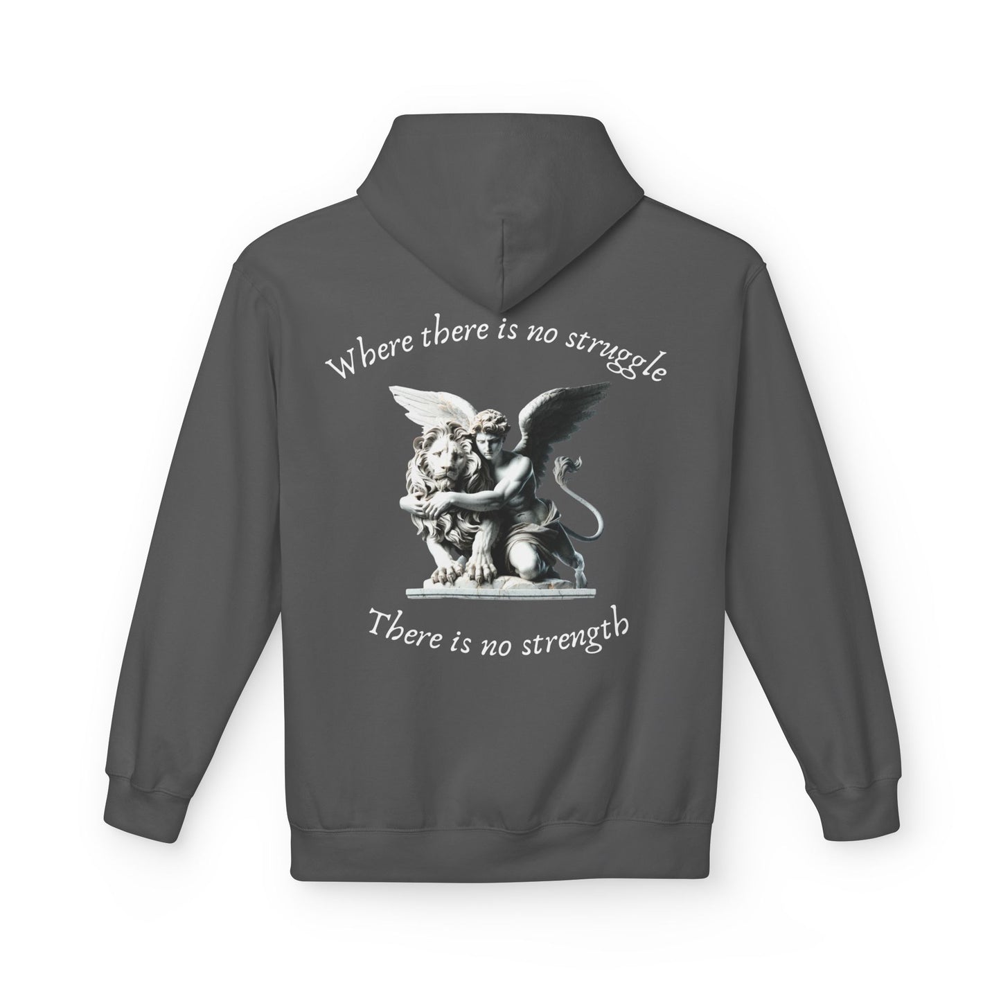 Angel Statue Hoodie – "Where there is no struggle, there is no strength" Inspirational Graphic Hoodie