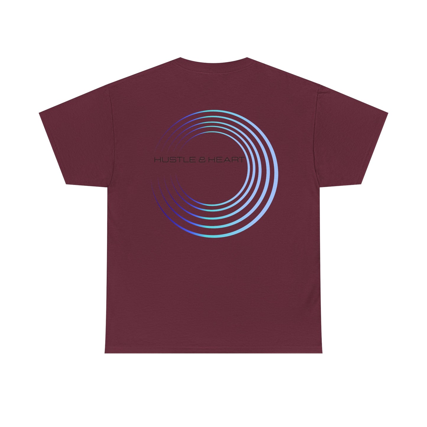 Hustle & Heart Tee — Minimal Gradient Circle Graphic Cotton T‑Shirt
