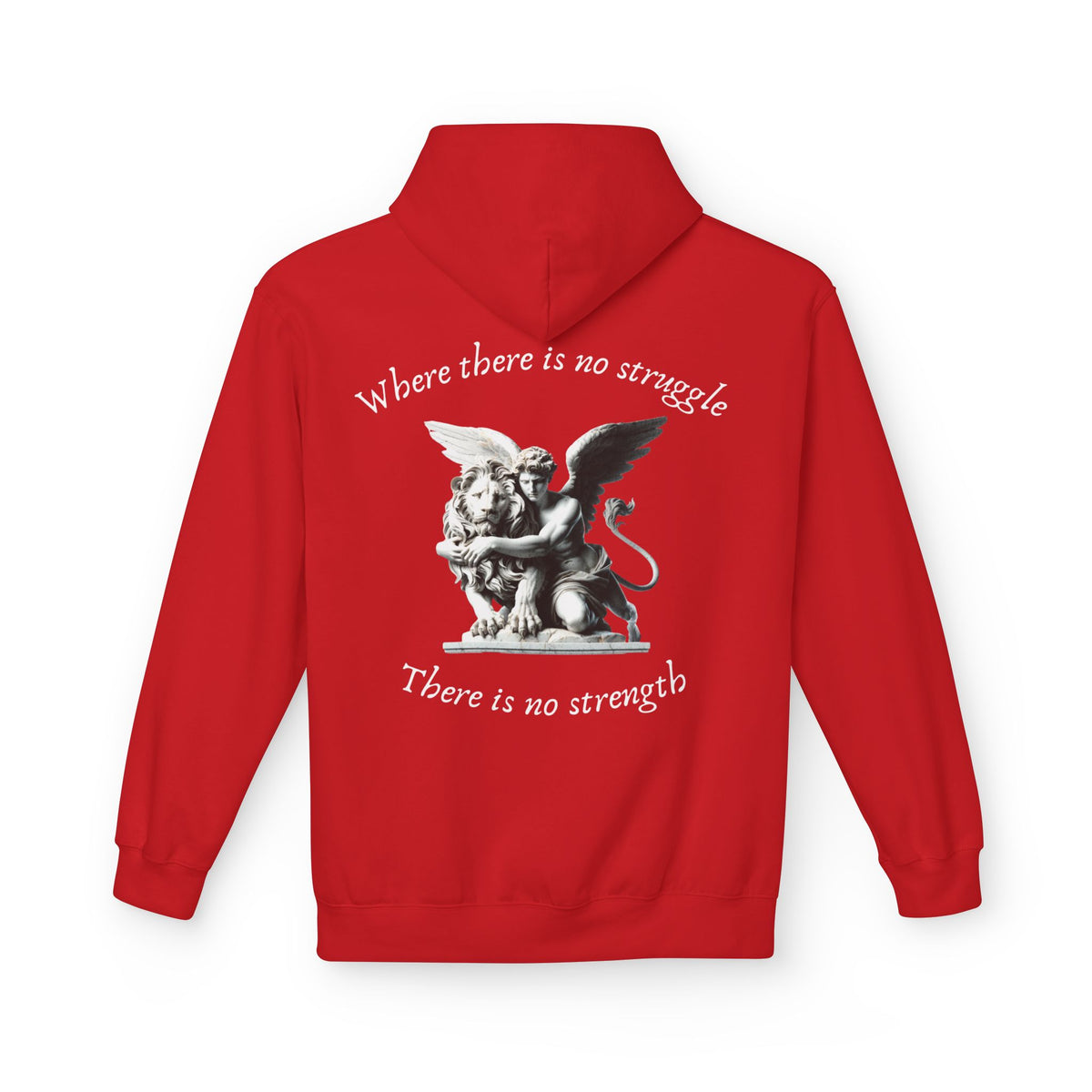 Angel Statue Hoodie – "Where there is no struggle, there is no strength" Inspirational Graphic Hoodie