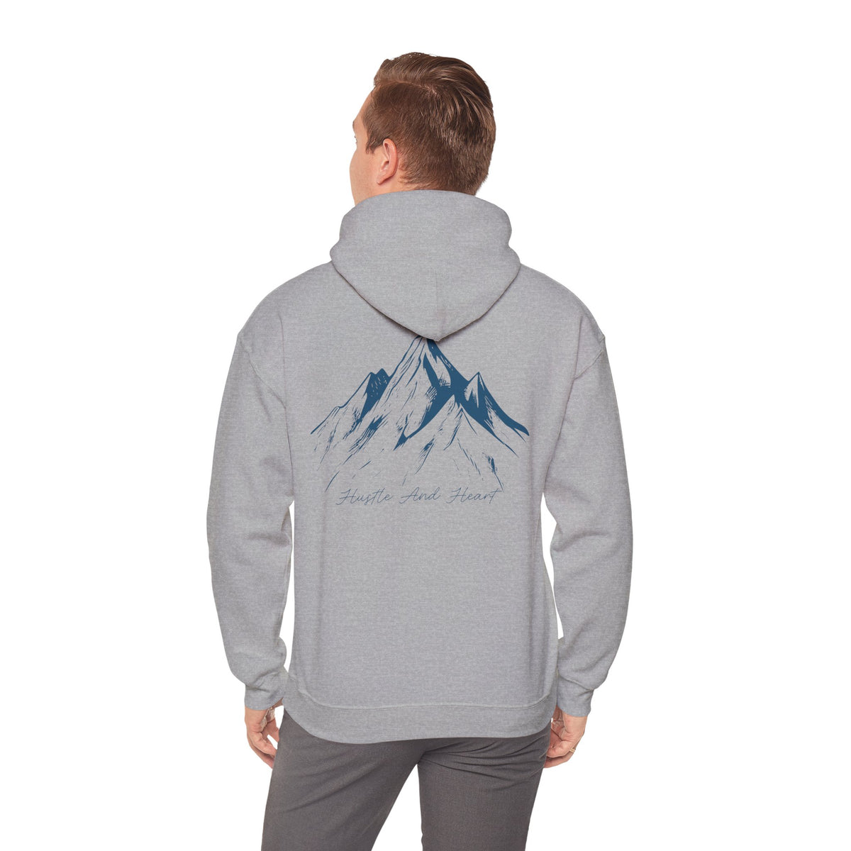 Mountain Sketch Hoodie — "My Home, Wild Heart" Minimal Nature Pullover