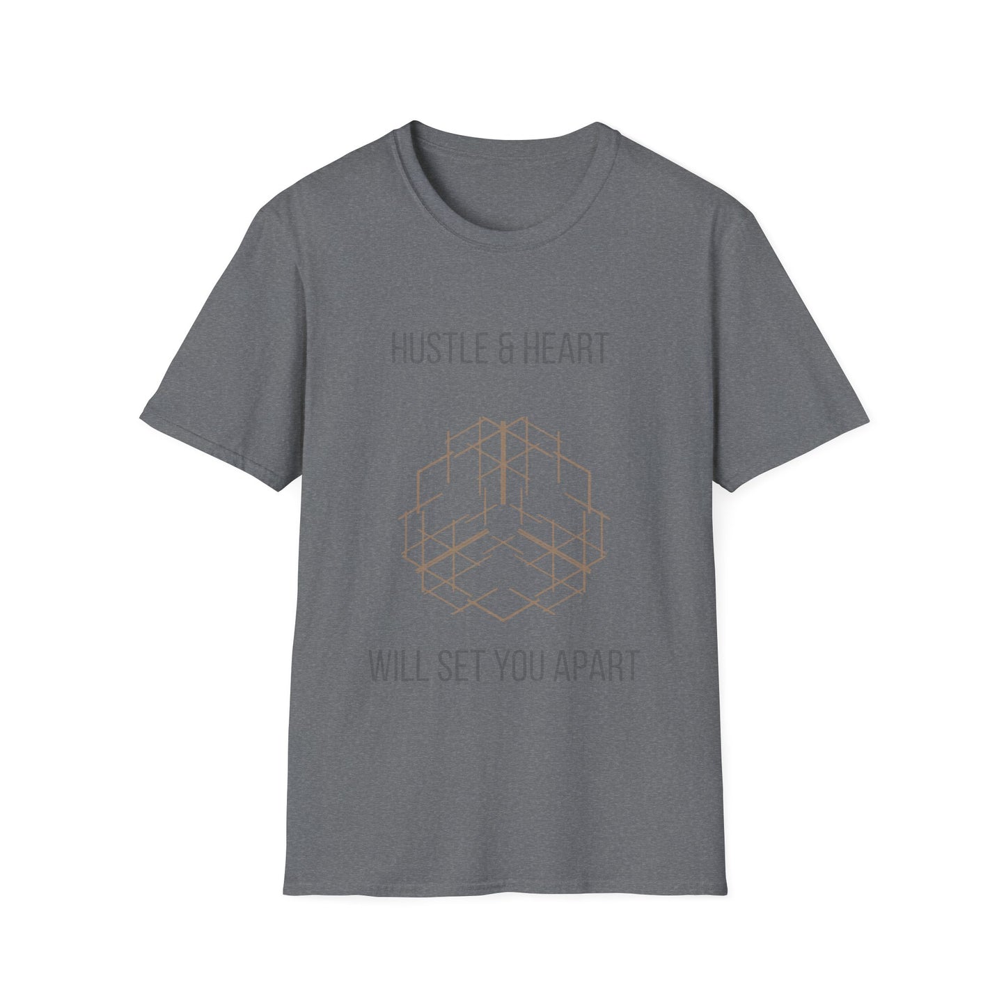 Hustle & Heart Geometric Tee — Motivational Graphic T-Shirt
