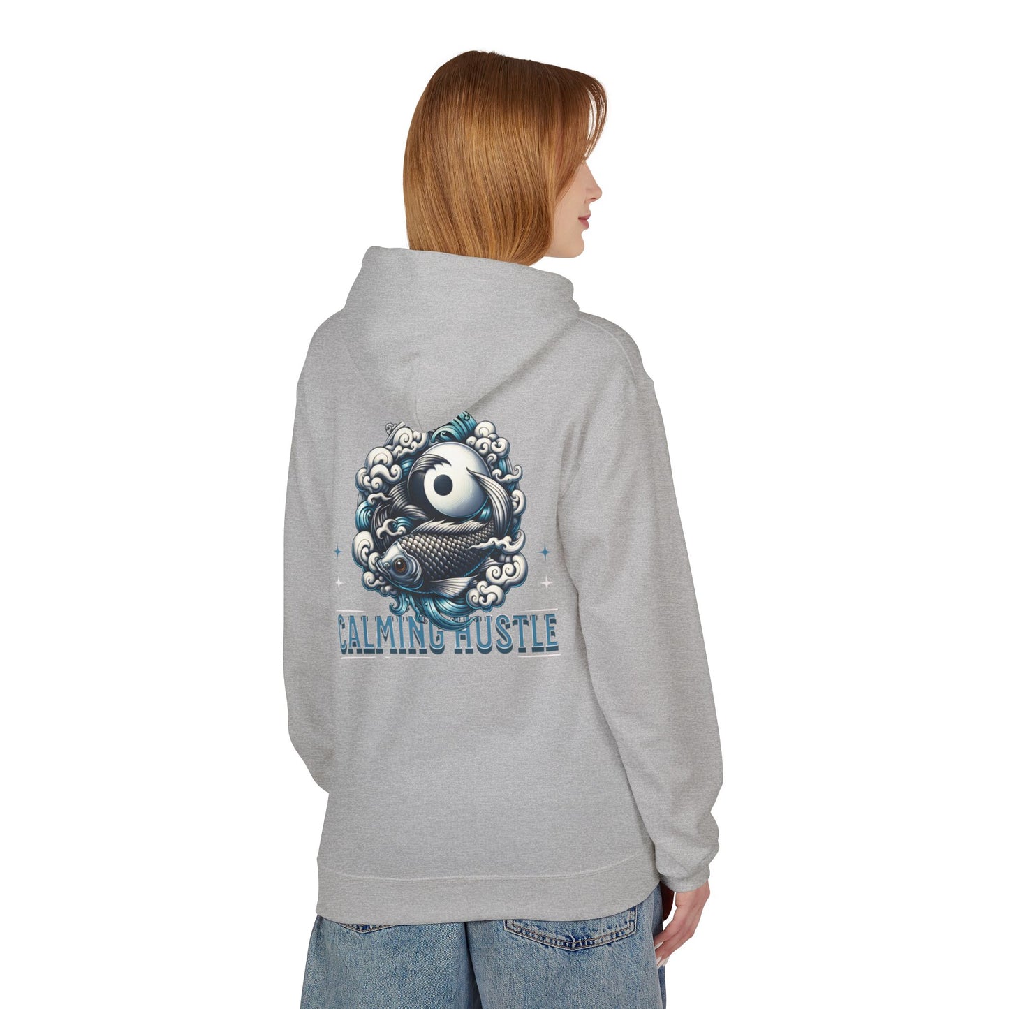Calming Hustle Hoodie — Yin Yang Koi Graphic Sweatshirt