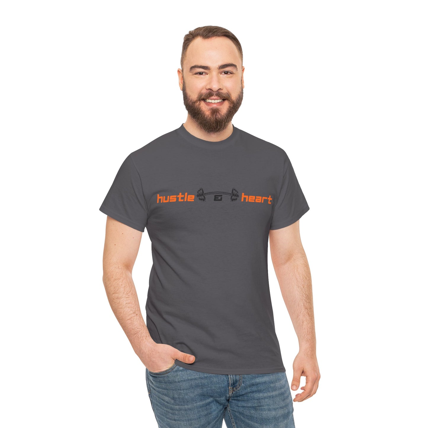 Hustle Heart Graphic Tee — Minimal Motivational T-Shirt
