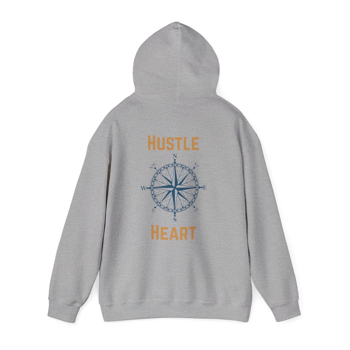 Hustle Heart Compass Hoodie — Motivational Graphic Pullover