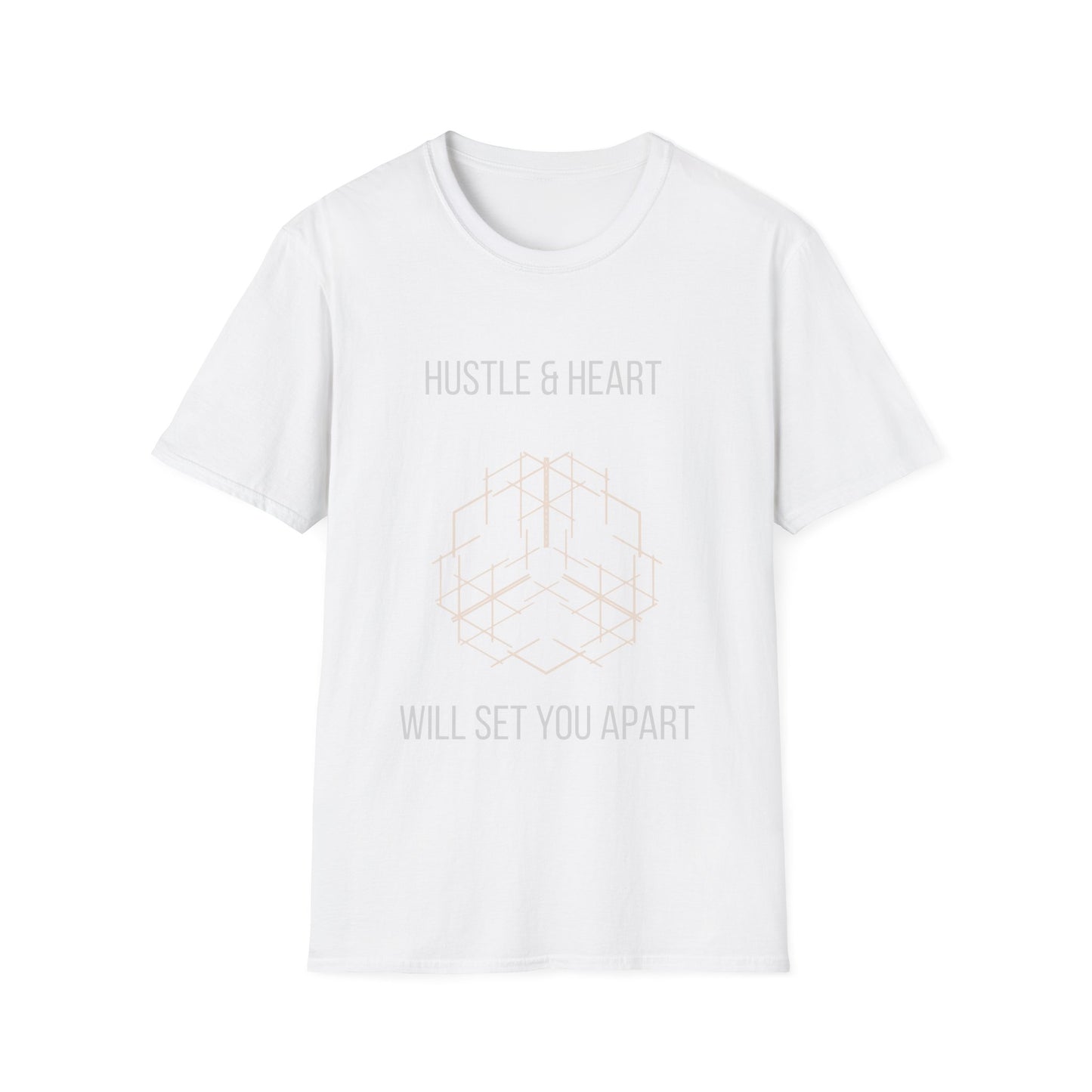 Hustle & Heart Geometric Tee — Motivational Graphic T-Shirt