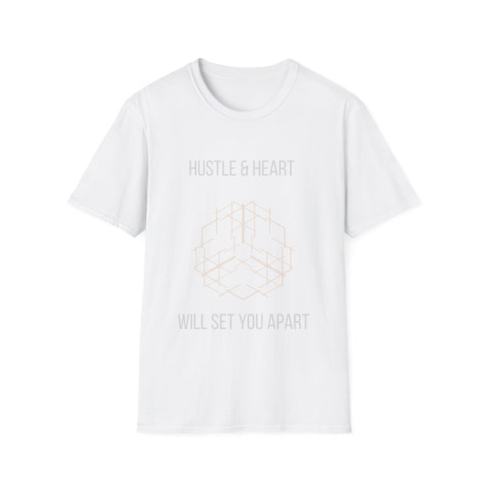 Hustle & Heart Geometric Tee — Motivational Graphic T-Shirt