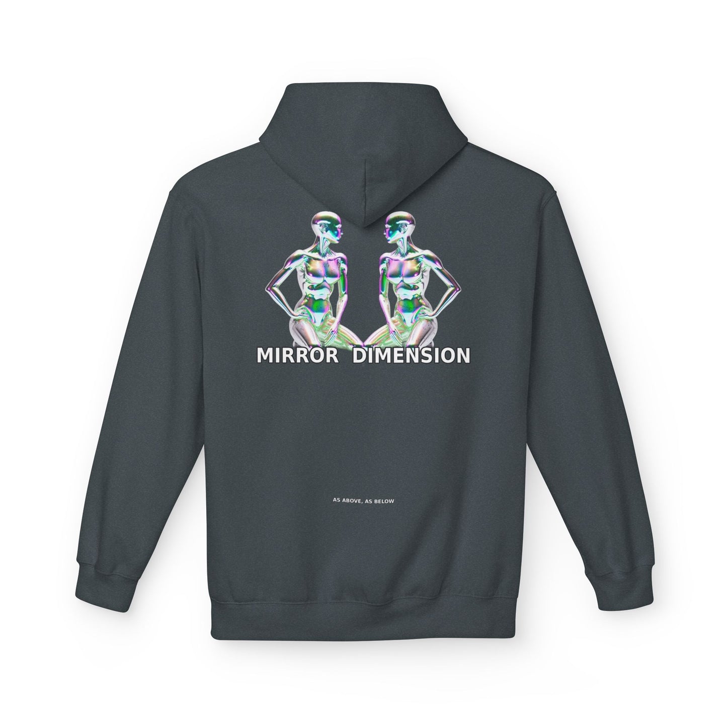 Mirror Dimension Graphic Hoodie — Symmetrical Sci-Fi Alien