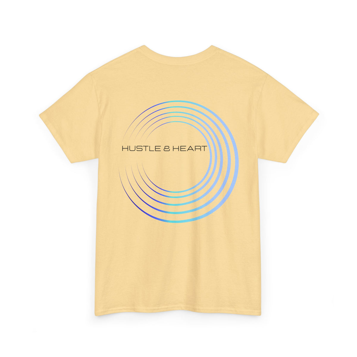 Hustle & Heart Tee — Minimal Gradient Circle Graphic Cotton T‑Shirt