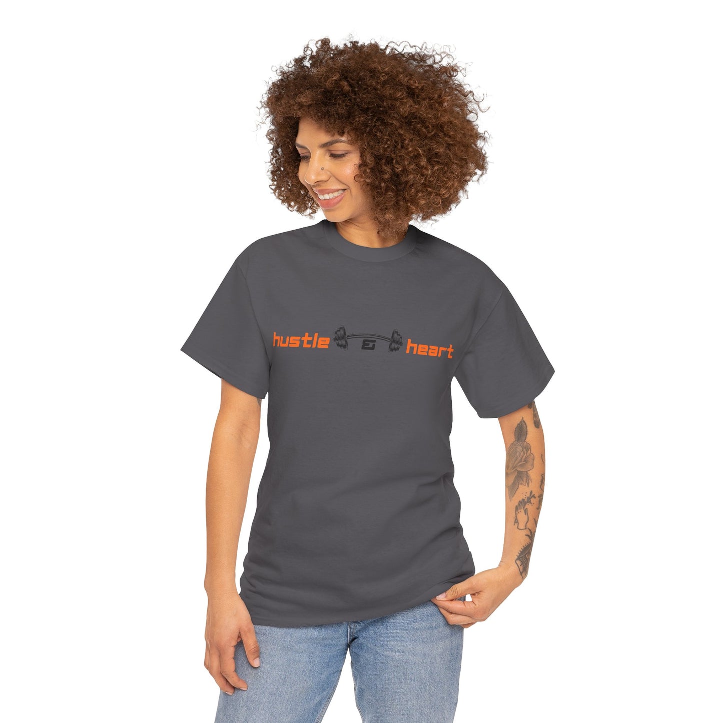 Hustle Heart Graphic Tee — Minimal Motivational T-Shirt