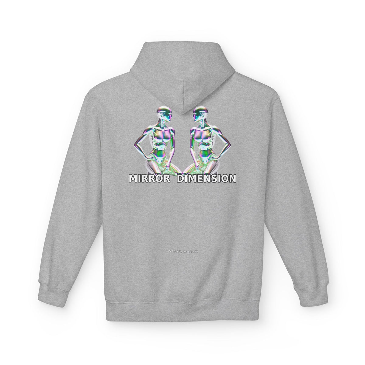 Mirror Dimension Graphic Hoodie — Symmetrical Sci-Fi Alien