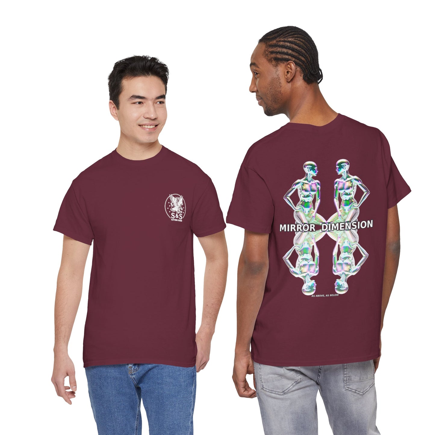 Mirror Dimension T-Shirt — Symmetrical Sci-Fi Alien Graphic Tee