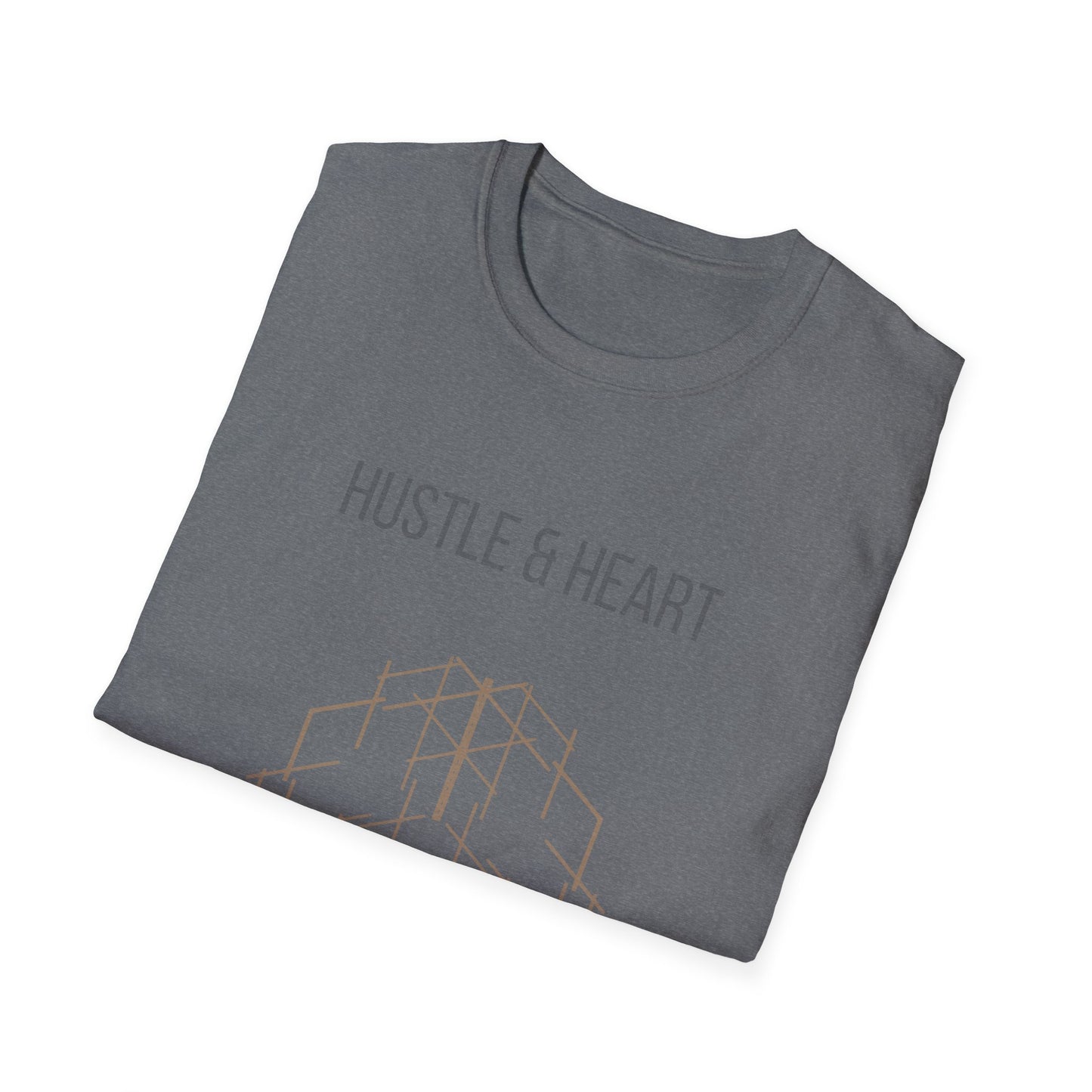 Hustle & Heart Geometric Tee — Motivational Graphic T-Shirt
